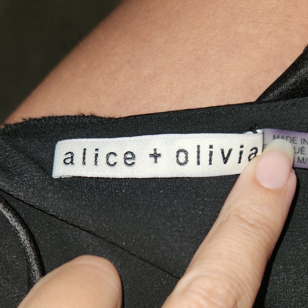 Alice + Olivia Black Draped Elegant Top - Picture 5 of 6